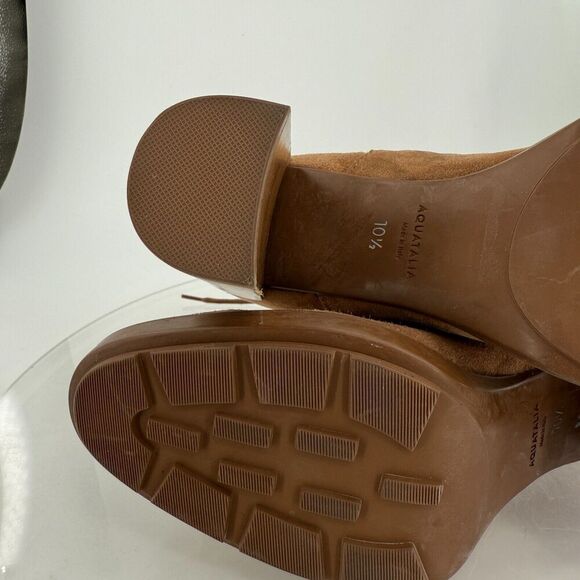 Aquatalia Iole Quilted Suede Lace-Up Booties Women 10.5 Brown Weatherproof Boots - Picture 15 of 16